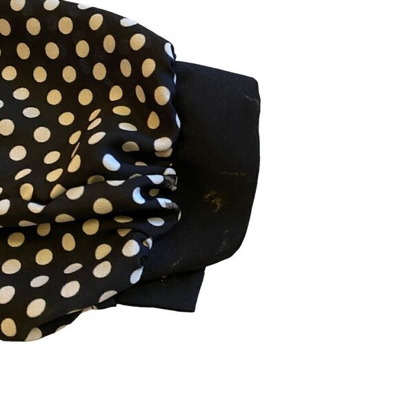 EUC Missy B Blouse with Open Back in Black with White Polka Dots - Picture 4 of 10